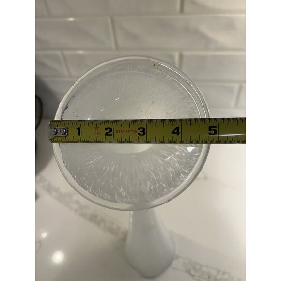 Jack In The Pulpit Vase White Splatter 15”‎ Hand Blown Art Glass - Picture 13 of 16